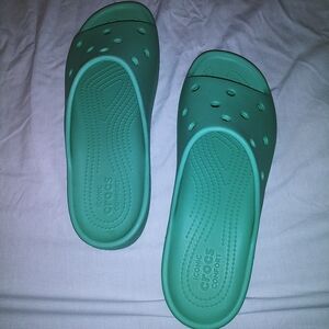 Crocs platform slides